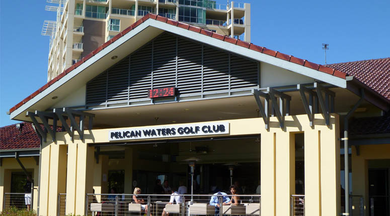 Time and Temp LED sign at Pelican Waters Golf Club