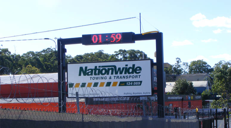Time and Temp LED sign at Nationwide Towing & Transport